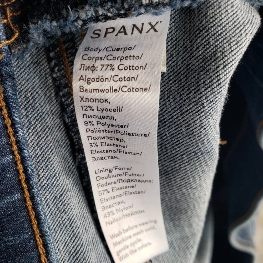 🌻SPANX Distressed Denim High Rise Elastic Waist Jeggings, Size M - Picture 9 of 9